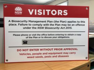 Biosecurity Caution Sign